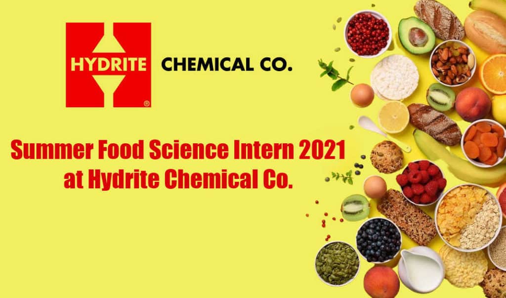 Summer Food Science Intern 2021 at Hydrite Chemical Co.