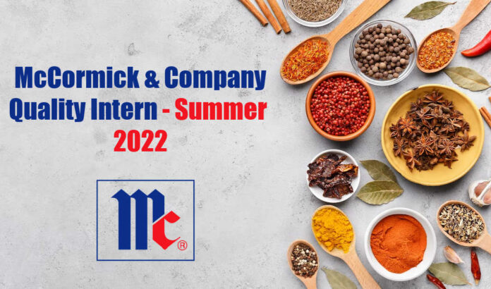McCormick & Company Intern Quality