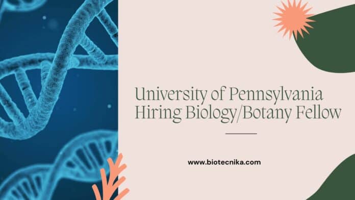 University of Pennsylvania Hiring Biology/Botany Fellow