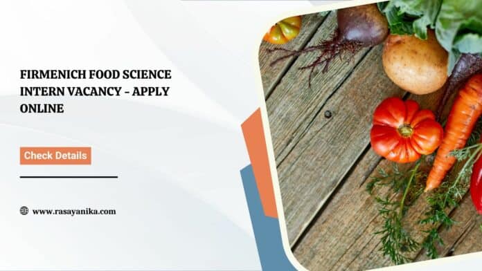 Firmenich Food Science Intern Vacancy - Apply Online