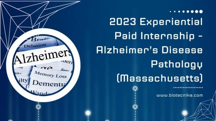 2023 Experiential Paid Internship - Alzheimer’s Disease Pathology (Massachusetts)