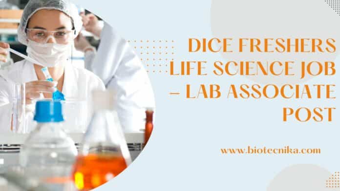 Dice Freshers Life Science Job - Lab Associate Post
