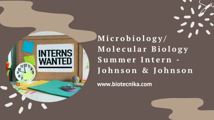 Microbiology/ Molecular Biology Summer Intern - Johnson & Johnson