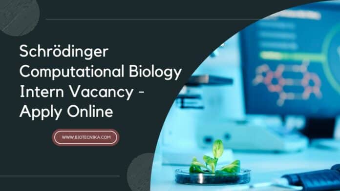 Schrödinger Computational Biology Intern Vacancy - Apply Online
