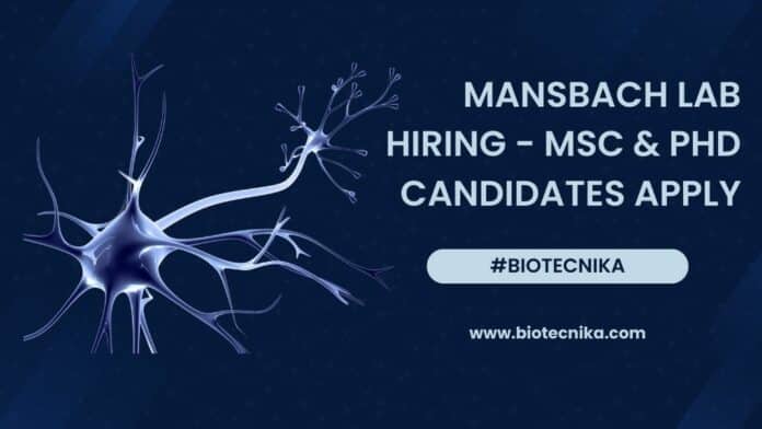 Mansbach Lab Hiring - MSc & PhD Candidates Apply