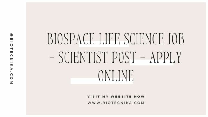 BioSpace Life Science Job - Scientist Post - Apply Online