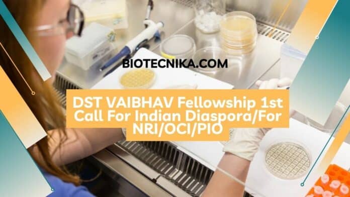 DST VAIBHAV Fellowship 1st Call For Indian Diaspora/For NRI/OCI/PIO