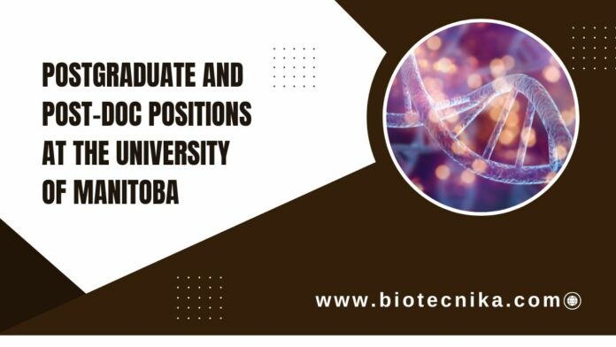 Postgraduate and Post-doc positions at the University of Manitoba