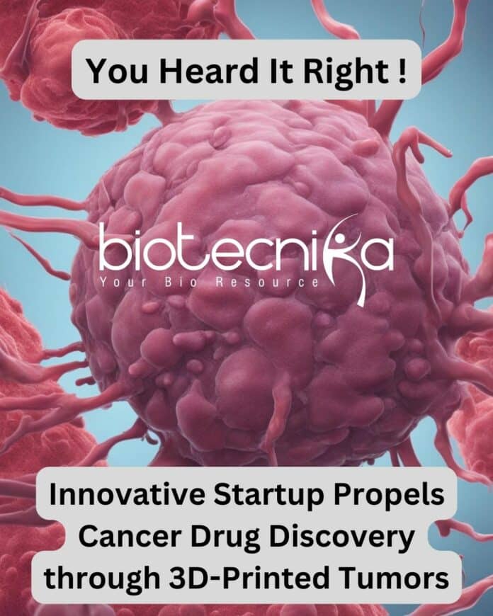 Startup hopes to drive cancer drug discovery 3D-printed tumors