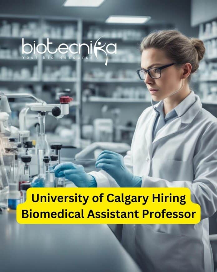 University of Calgary Hiring Biomedical Assistant Professor - Apply Now