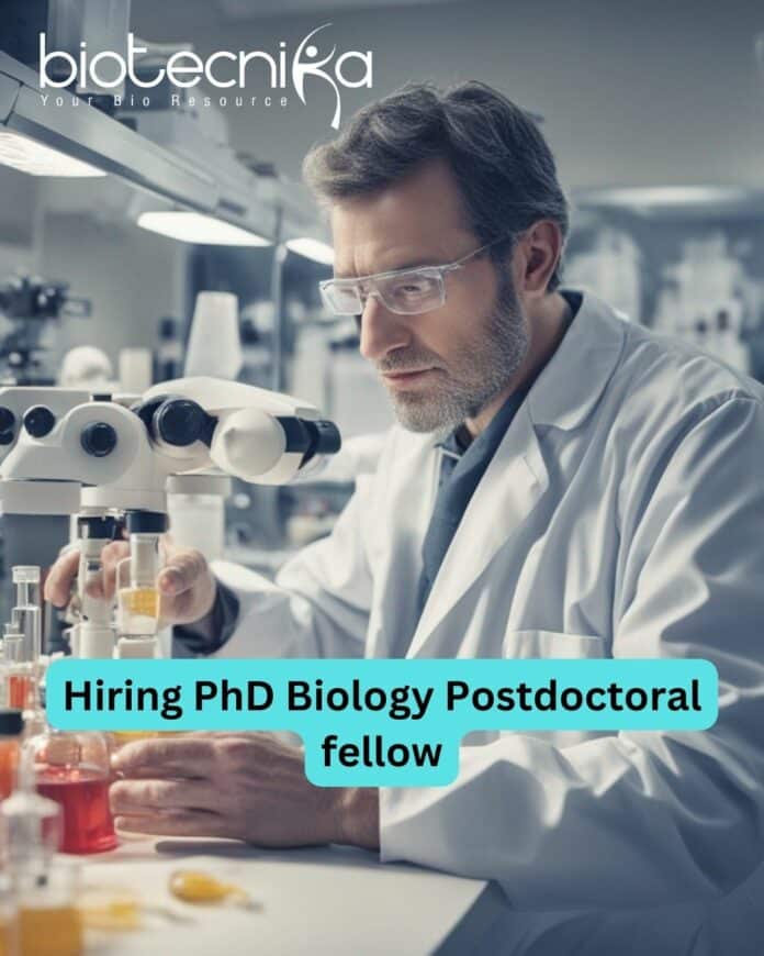 University of Salford Hiring PhD Biology Postdoctoral fellow