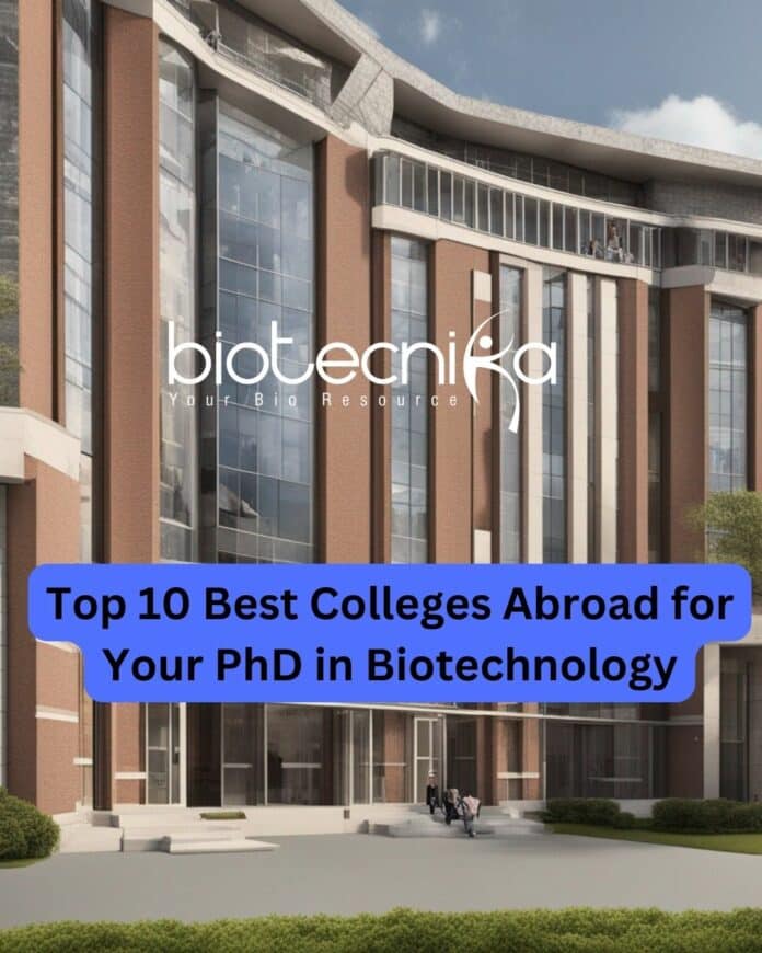 Top 10 Best Colleges Abroad for Your PhD in Biotechnology