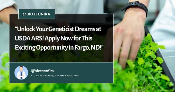 US Department of Agriculture Hiring Geneticist - Apply Now!