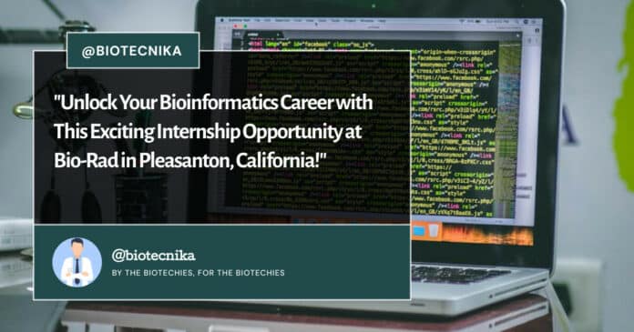 Summer Bioinformatics Intern at Bio-Rad, Apply Online Now!