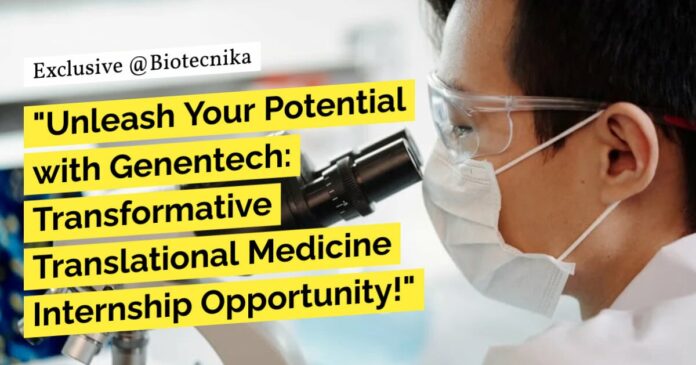 Genentech Bioinformatics Internship - Apply Online for 2024 Fall Intern Role