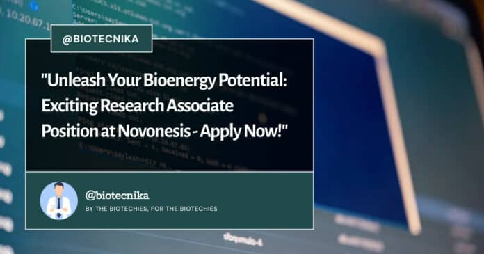 Novonesis Research Associate Job Opening - Apply Online Now