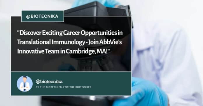 AbbVie Immunology Scientist Job Opening - BS Mol Bio Apply Online