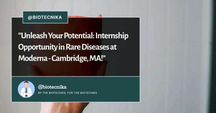 Moderna Internship Opportunity - Apply Online Now