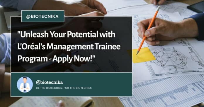 L'Oréal Research & Innovation 2024, Management Trainee Program