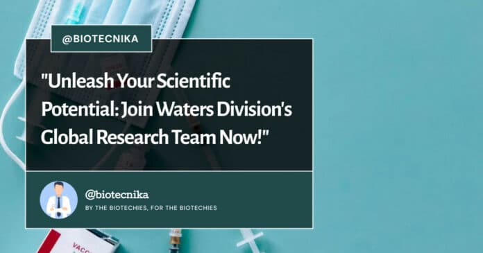 Water's Corporation Global Research Scientist Job Opening, Apply Online