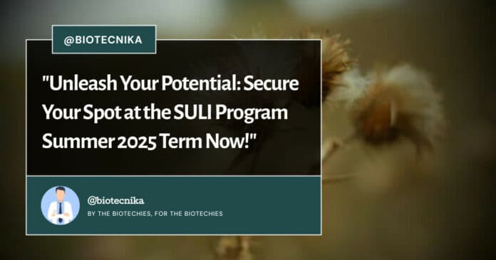 SULI Program Summer 2025 Admissions Open, Apply Online