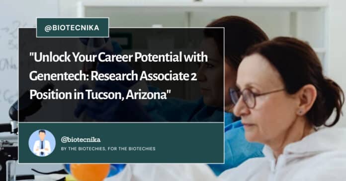 Genentech Research Associate Position - BSc Apply Online