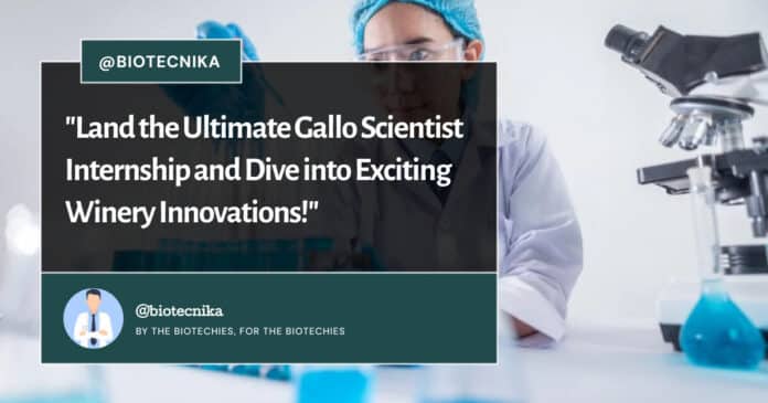 Gallo Scientist Internship For Life Science - Apply Now