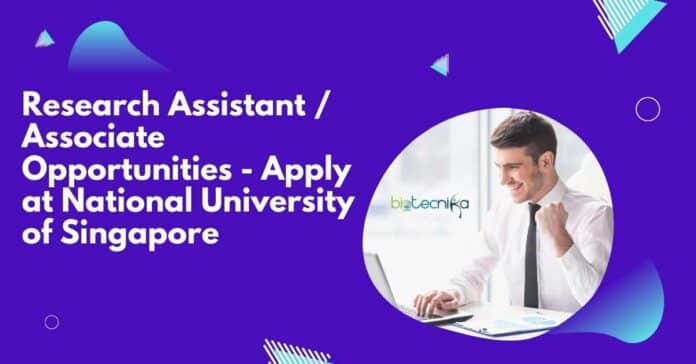 Research Assistant / Associate Opportunities