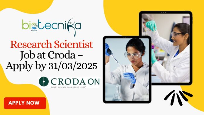 Research Scientist Job at Croda