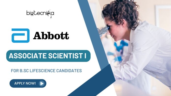 Abbott Associate Scientist Job for B.Sc Lifescience candidates!