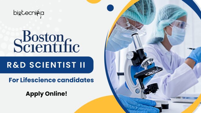 R&D Scientist Job at Boston Scientific for Lifescience candidates!
