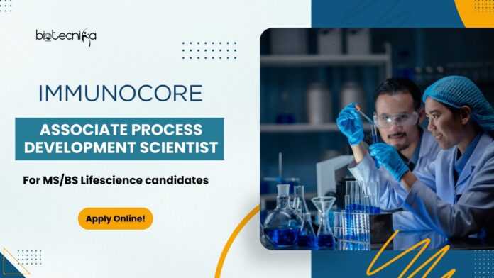 Immunocore Lifescience Job as Process Development Scientist!