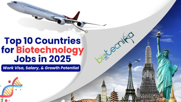 Top 10 Countries for Biotechnology Jobs in 2025 – Work Visa, Salary, and Growth Potential