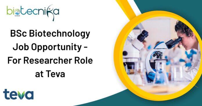 BSc Biotechnology Job Opportunity