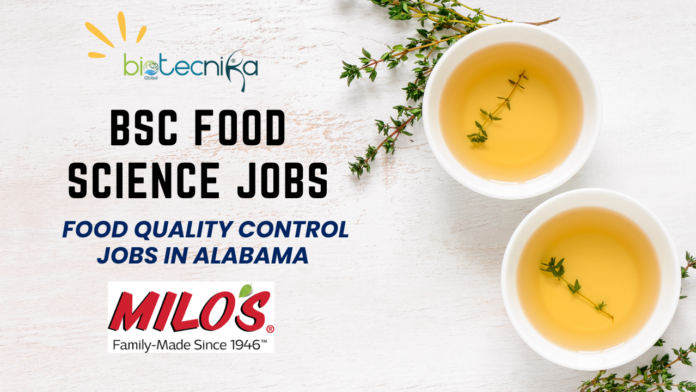 BSc Food Science Jobs - Food Quality Control Jobs in Alabama