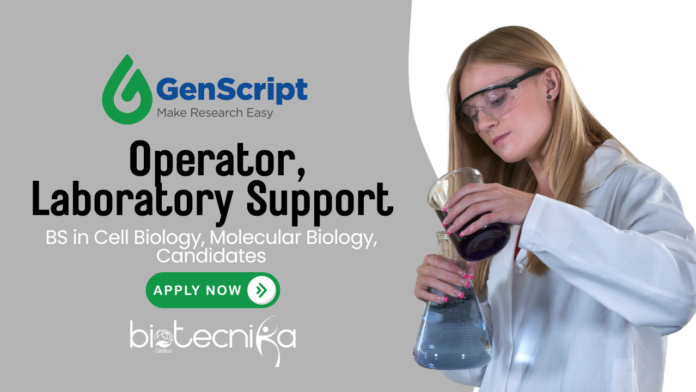 Latest Jobs for Molecular Biology Graduates -  Apply for the Operator, Laboratory Support Role 