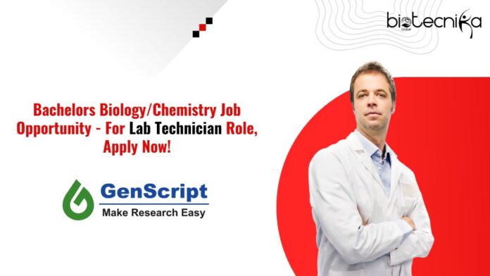 Bachelors Biology/Chemistry Job Opportunity - For Lab Technician Role, Apply Now!