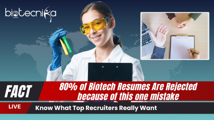 Biotech Resume for Fresher