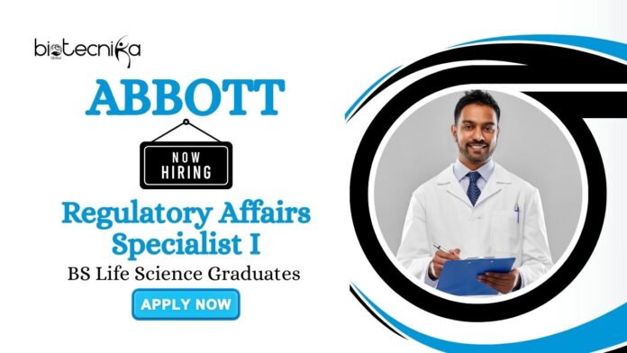 BS Life Science Jobs at Abbott | Apply Now For The Regulatory Affairs Specialist I Role