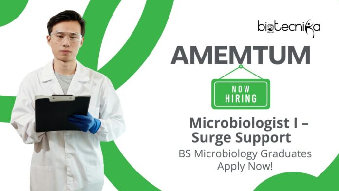 BS Microbiology Jobs at Amentum | Apply Now For The Microbiologist I – Surge Support Role