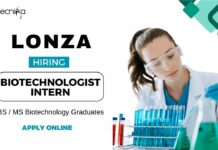 Biotechnologist Job at Lonza | BS / MS Graduates Apply Online Biotechnologist Job at Lonza BS MS Graduates Apply Online