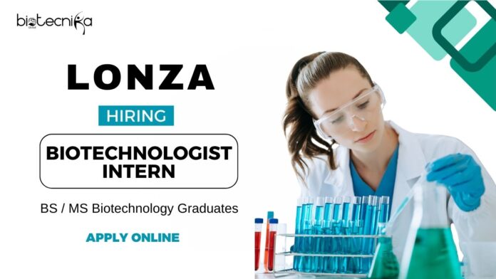 Biotechnologist Job at Lonza BS MS Graduates Apply Online