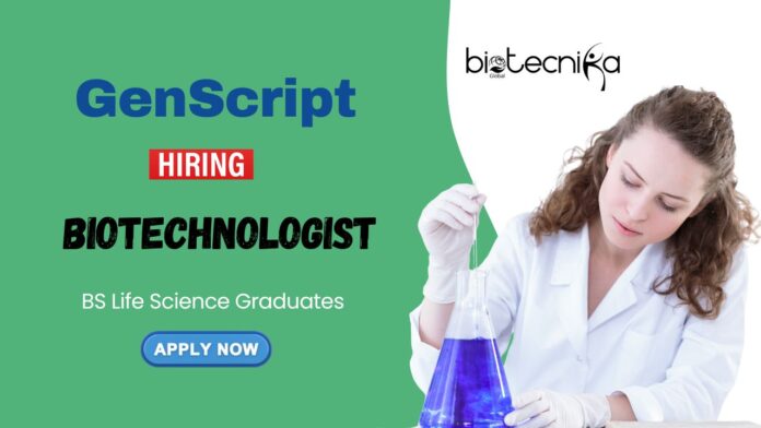 Biotechnologist Jobs at GenScript BS Graduates Apply Online (2)
