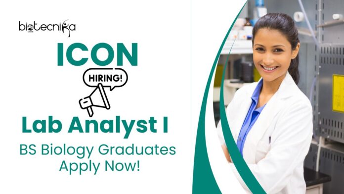 Freshers Jobs at ICON | BS Biology Graduates Apply Now For The Lab Analyst Role