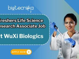 Freshers Life Science Research Associate Job at WuXi Biologics