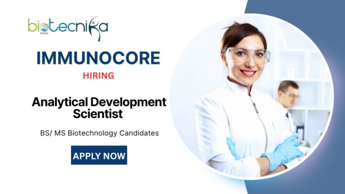 Latest Biochemistry Jobs at Immunocore | Apply Now for Analytical Development Scientist Position