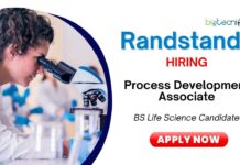 BS Life Science Jobs at Randstand | Apply Now for Process Development Associate Position BS Life Science Jobs at Randstand | Apply Now for Process Development Associate Position
