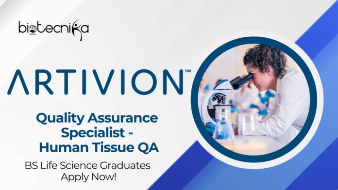 QA Jobs at Artivion | BS Life Science Graduates Apply Now
