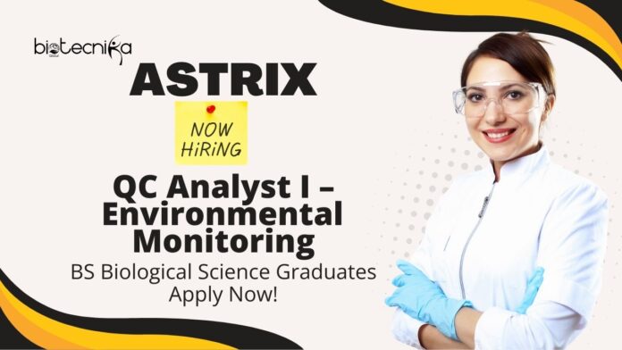 Quality Control Analyst Jobs at Astrix | BS Biological Science Graduates Apply Now