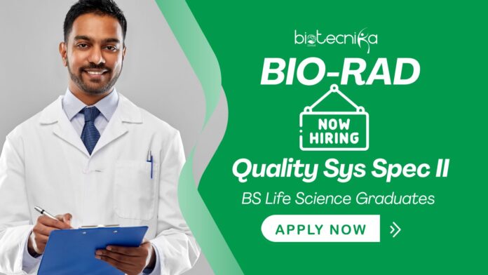 Quality System Specialist Role at Bio-Rad | BS Life Science Graduates Apply Now